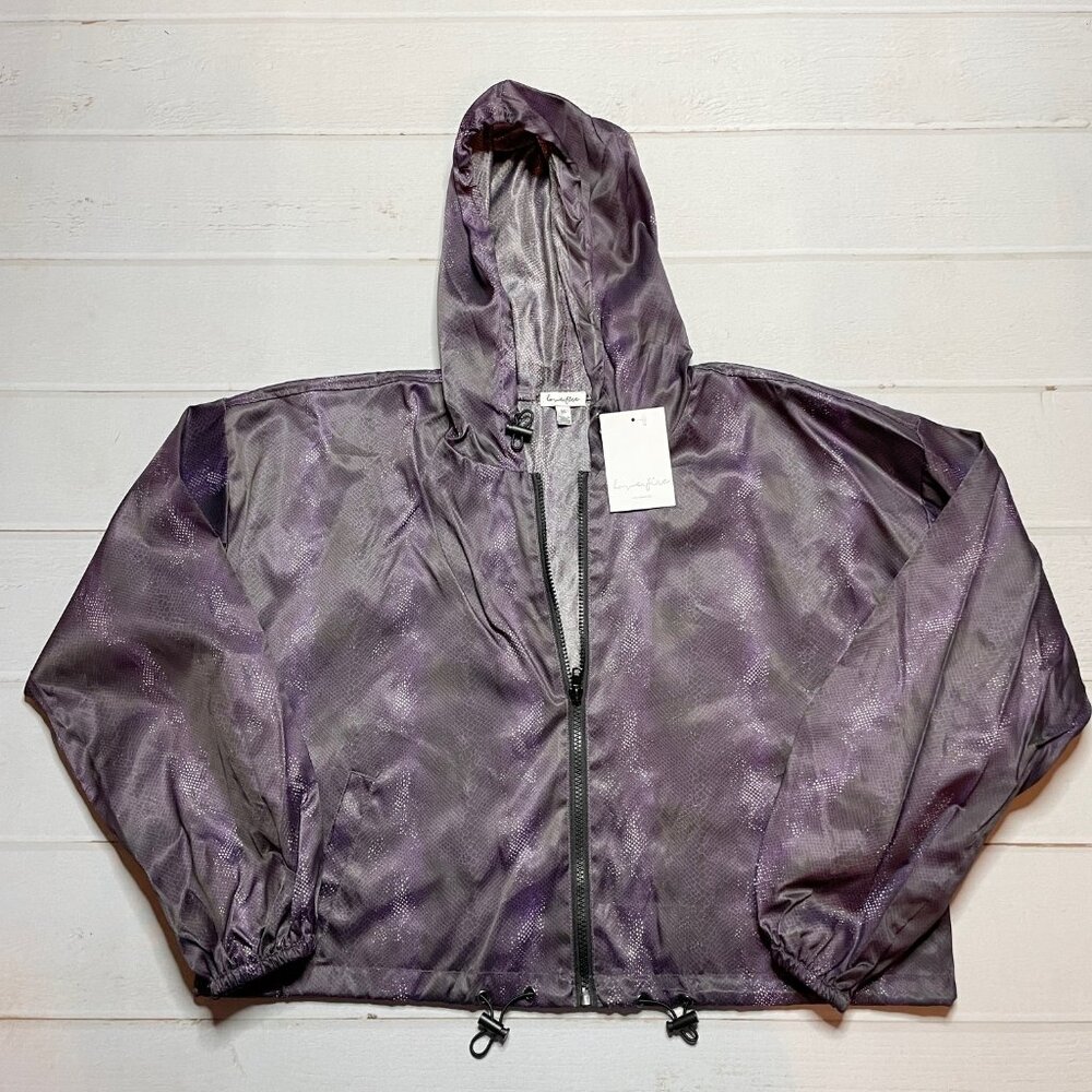 NWT - Love Fire - Women’s Purple Light Weight Rain Jacket - Size Large